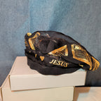 I Love Jesus Bible Black Satin Hair Bonnet Sleep Cap OS
