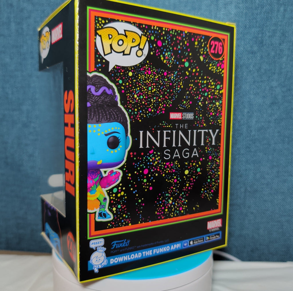 Funko Pop Marvel Shuri Blacklight Target Exclusive #276 in Box with Protector
