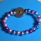 Taylor Swift Lover Snap Charm Beaded Stretch Bracelet