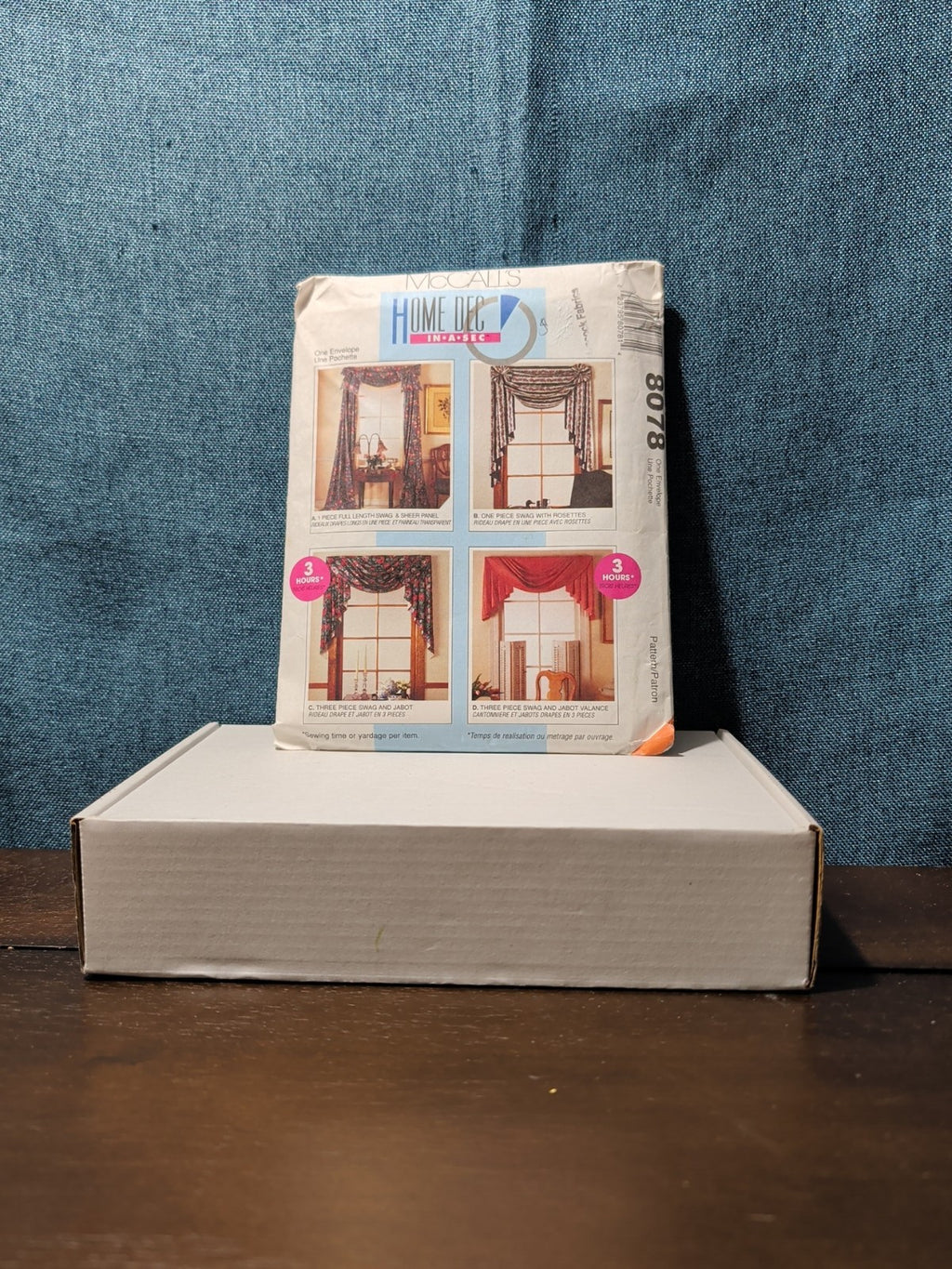 Vintage 1995 McCalls 8078 Home Dec In A Sec Window Treatment Swag Valance UNCUT