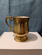 6 Vintage Etched Brass Mugs | Saudi Souvenir Goblets | Schree Amber  & Co.