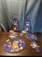 Outer Space 3-Tier Cupcake Stand LED Light Rocket Astronaut Birthday Party Decor