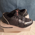 Ecko Red Black Glitter Sneakers 8.5 Georgina Shimmer Low Top Athletic Shoes