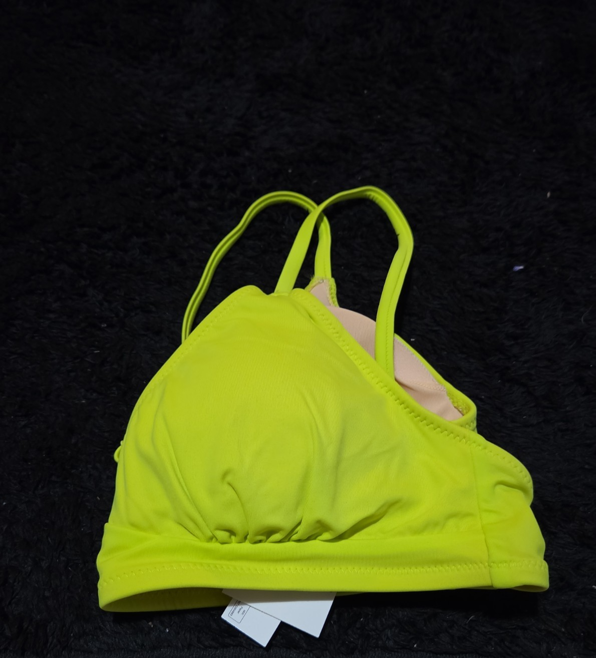 Amazon Essentials Bikini Top M Lime Green UPF 50+ Bralette Swimwear NWT Summer