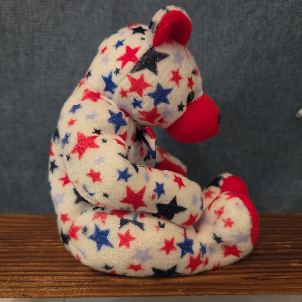 Ty Beanie Baby Red Patriotic Star Bear Plush 2003