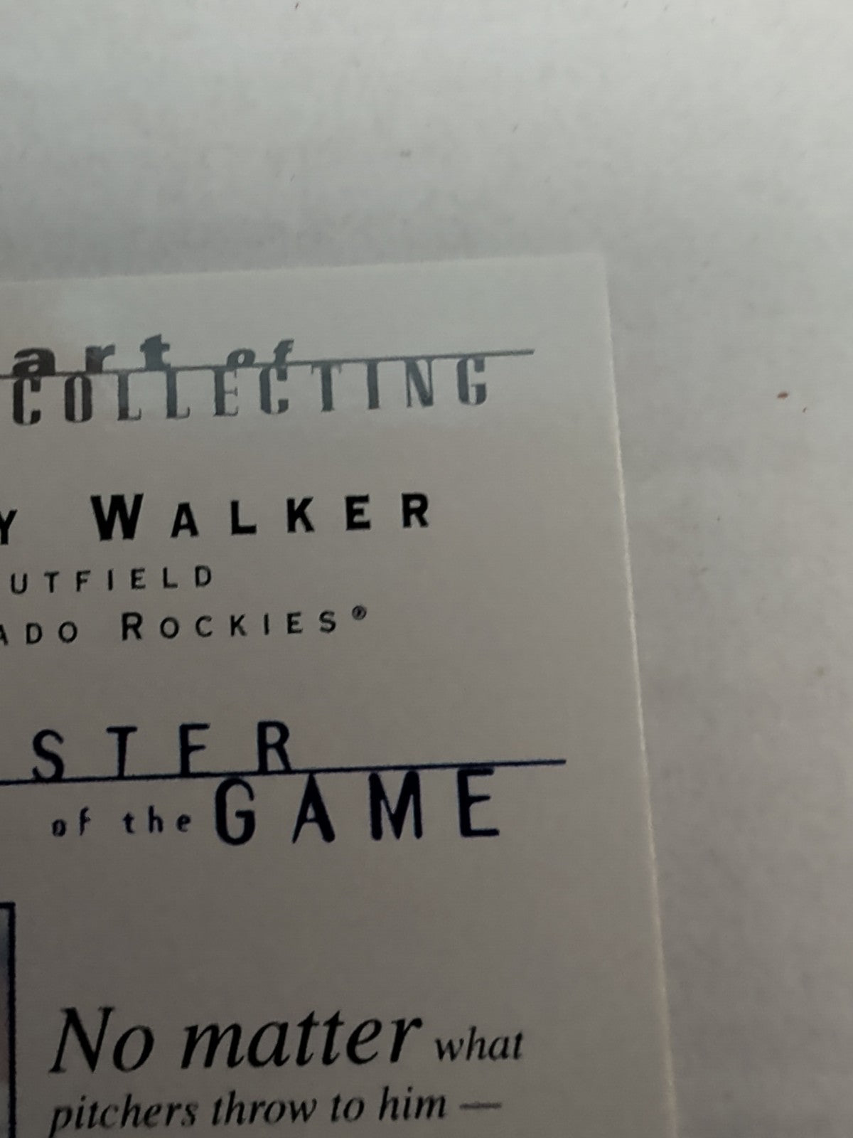 2000 Topps Gallery - Masters of the Game Larry Walker #119