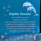 Dolphin Charm Blue Imperial Jasper 8mm Stretch Bracelet Boho NIB