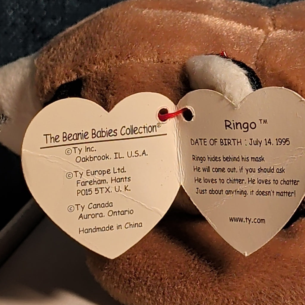 Ty Beanie Baby Ringo - MWMT (Raccoon 1995)