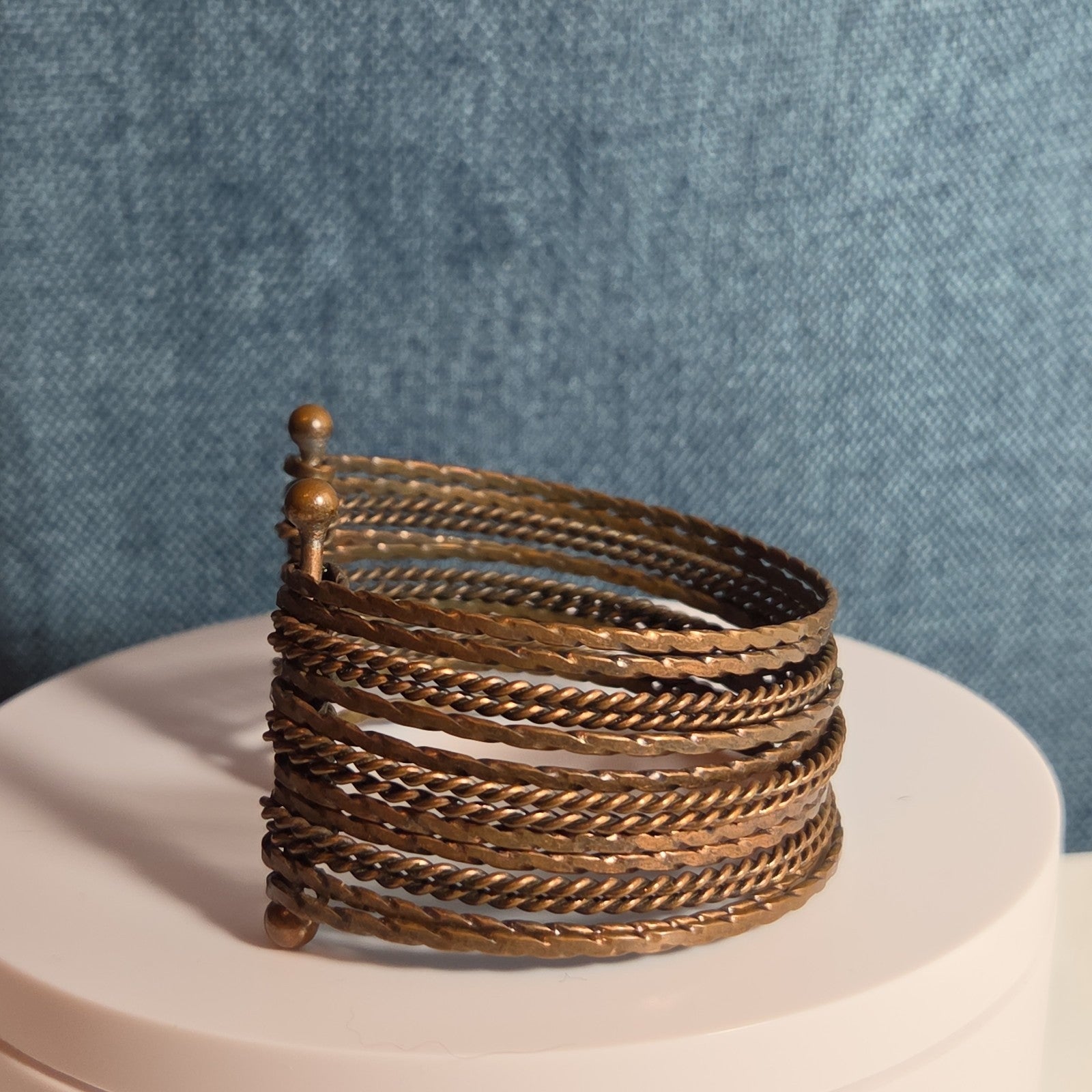 Brassy Color Dingle Hingled Bracelet Unmarked  14 Layers Dingle Together