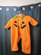 Hyde & Eek Baby Pumpkin Costume 12 Months Plush Zip Up Jack O Lantern Hooded
