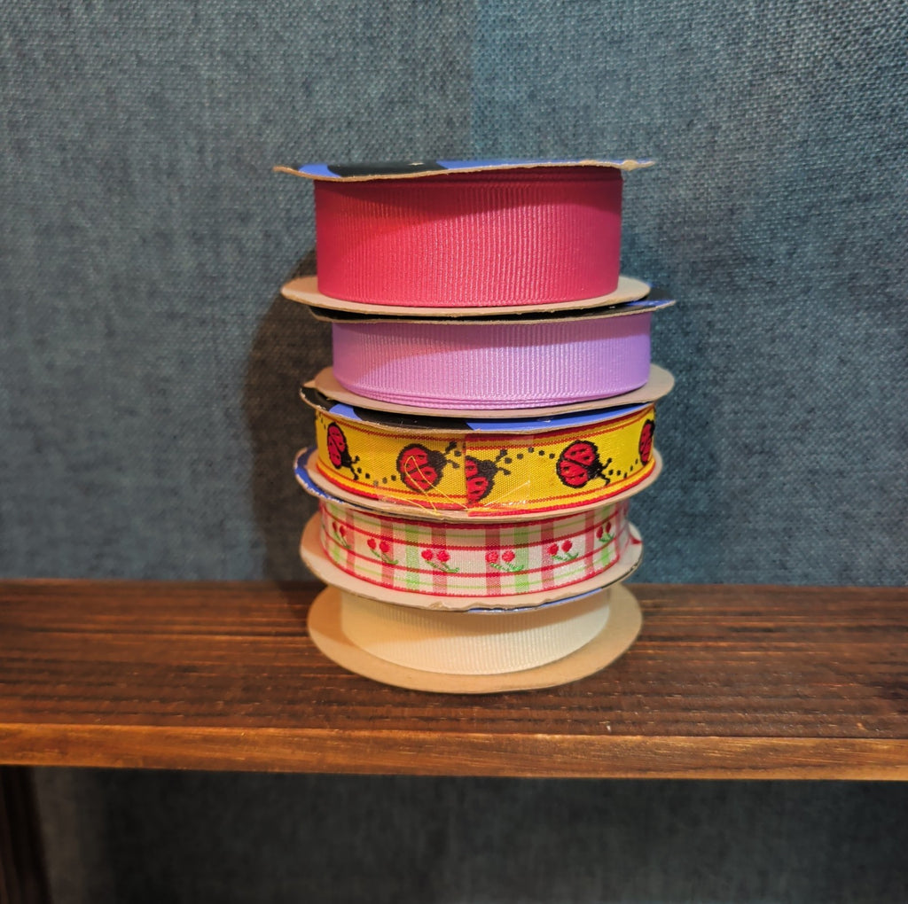 Offray Ribbon Lot 5 Ladybug Cherry Solid Spring Craft Destash