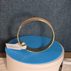 Zoetik Colorblock Enamel Bangle Bracelet Blush Pink Cream Gold Tone