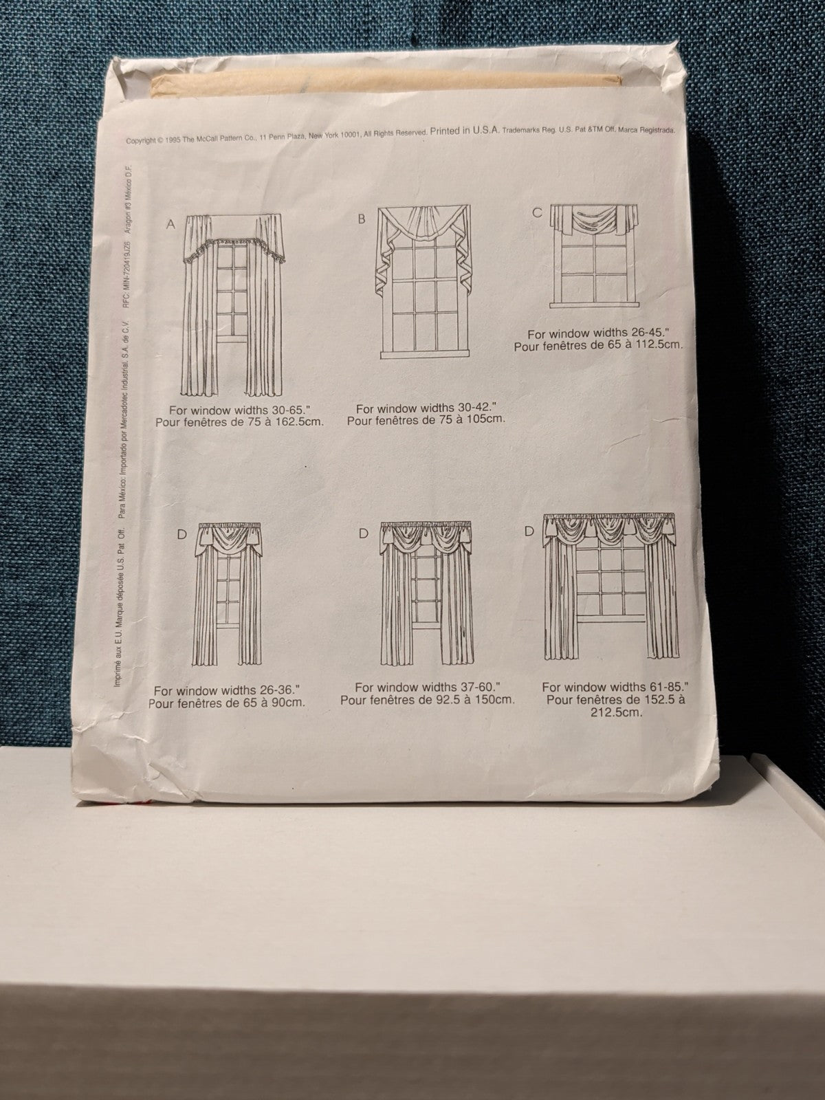 McCall's 8772 Window Valance Swag Topper Pattern 1995 Home Dec In a Sec UNCUT