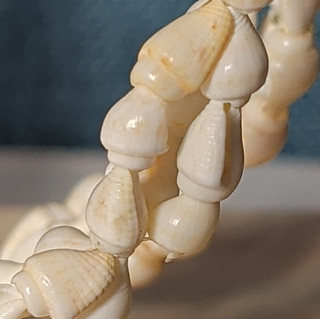 Hawaiian Woven Shell Lei Long Necklace Boho Beach