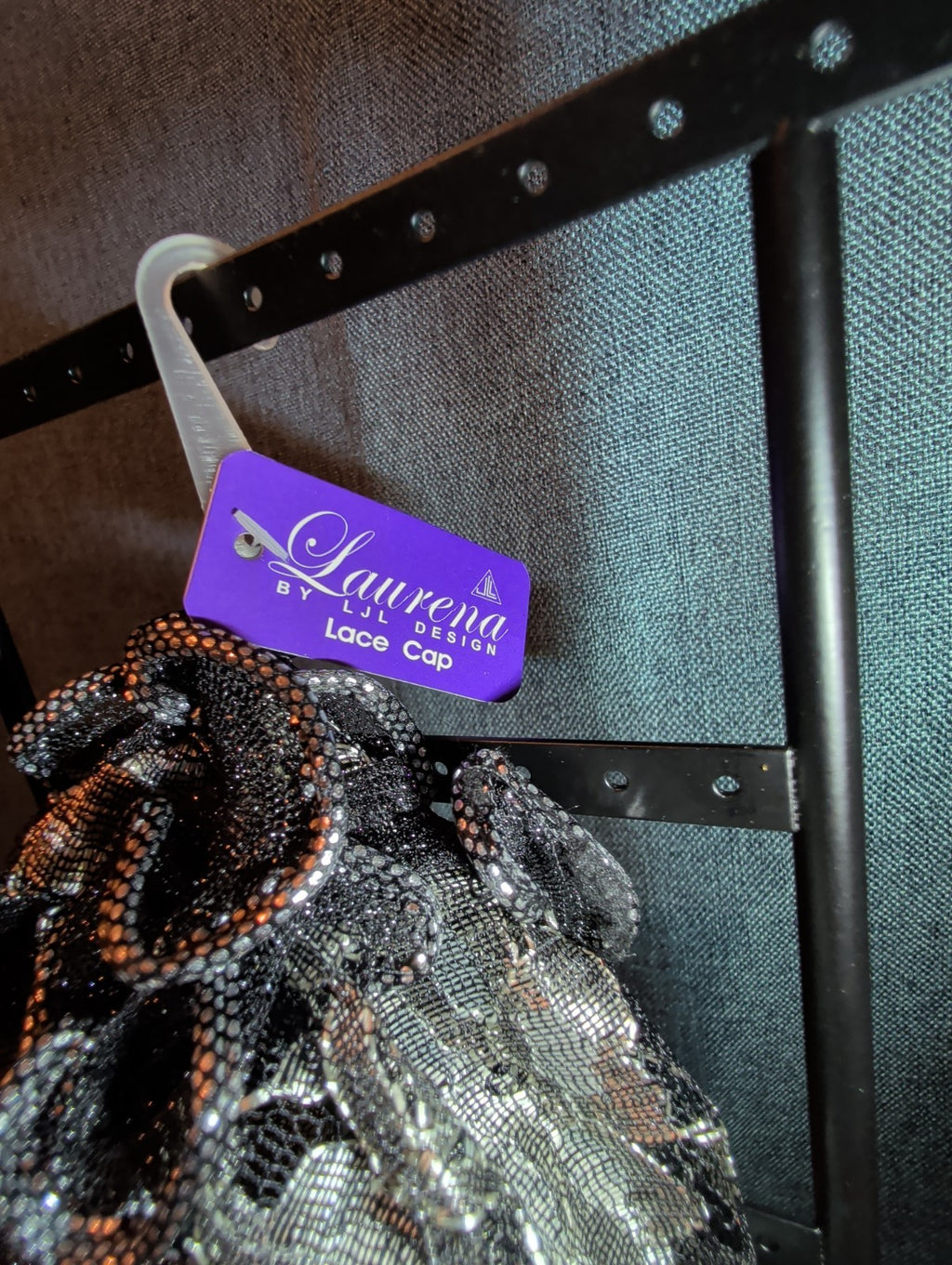 Laurena by LJL Metallic Lace Scarf Wrap Silver Black Ruffled Boho NWT 63x23
