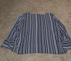 Counterparts Striped Blouse Women XL Black White Long Sleeve Top