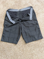O'Neill Men's Hybrid Flat Front Shorts Size 34 Black Micro Plaid Stretch Chino