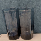 Set of 4 Libbey FACETS Cobalt Blue Glasses | 8-Panel Octagon Highball Tumblers
