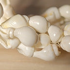 Hawaiian Woven Shell Lei Long Necklace Boho Beach