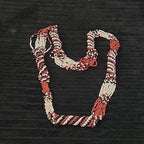 Multi-Strand Seed Bead Twisted Necklace Red Black Boho EUC