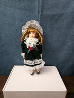 Set of 3 Vintage Porcelain Dolls | Red & Green Velvet | Christmas Carolers