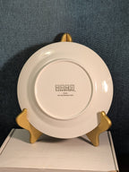 Home Essentials China Salad Plate White with Gold Rim Elegant Replacement