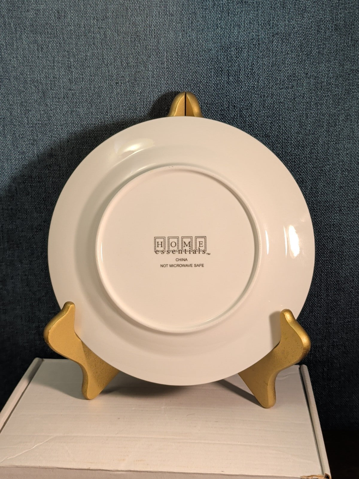 Home Essentials China Salad Plate White with Gold Rim Elegant Replacement