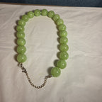 Chunky Bead Necklace Marbled Green Acrylic Retro Y2K PreOwned