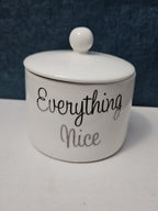 Ceramic Sugar Bowl with Lid | "Sugar & Spice"