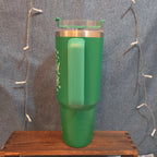 Holly Dolly Christmas 40oz Tumbler Green Stainless Travel Mug