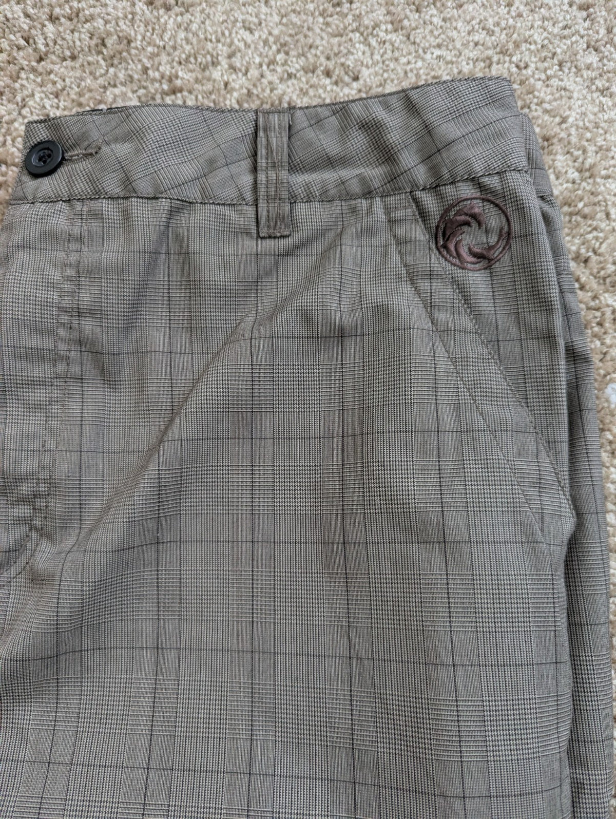 O'Neill Hybrid Boardshorts Men's Size 34 Gray Plaid Swim Trunks Walker Shorts