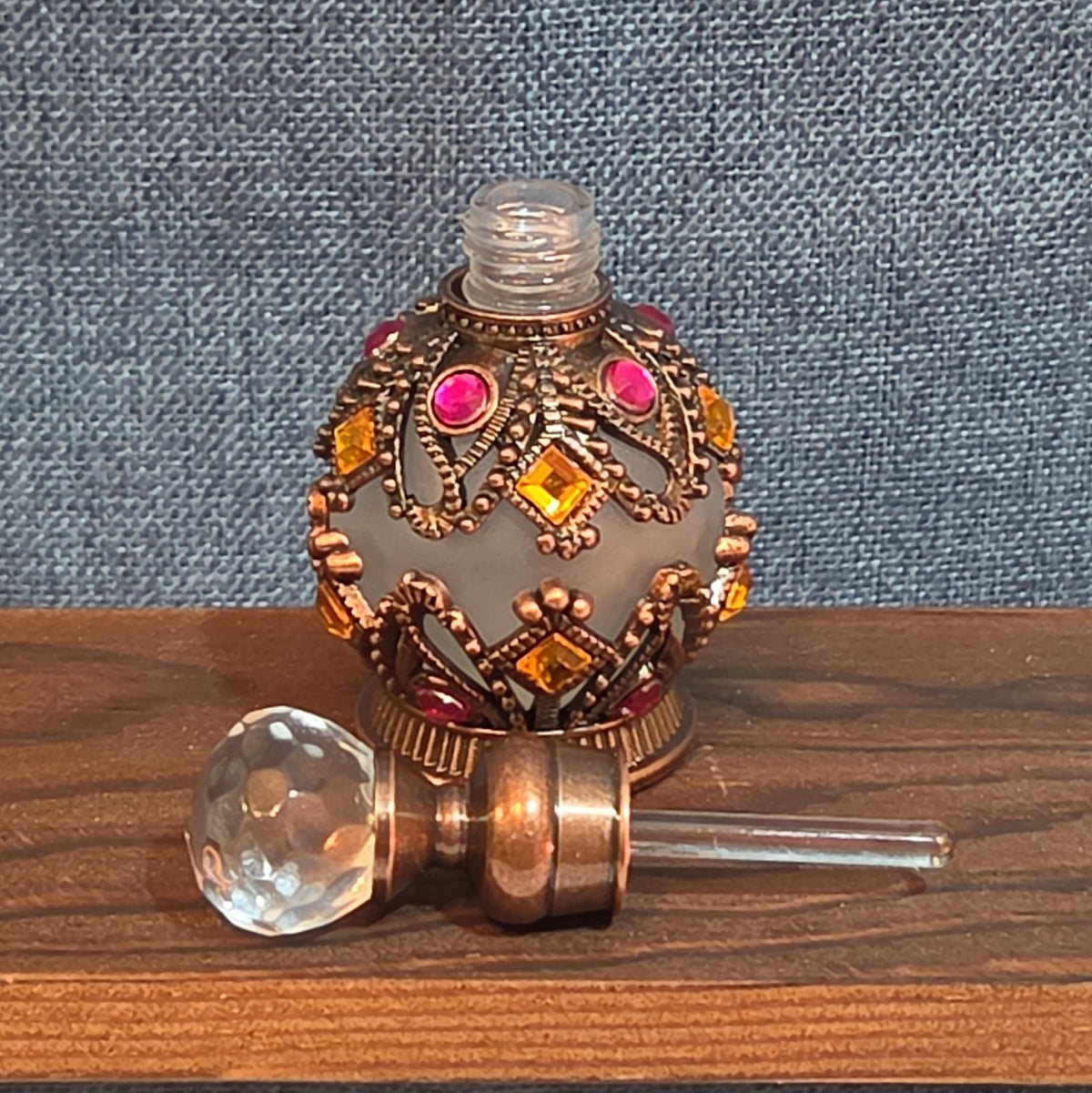 Men's Jeweled Bronze 15ml Bottle w Body Oil Vintage Style | Pick Your Scent