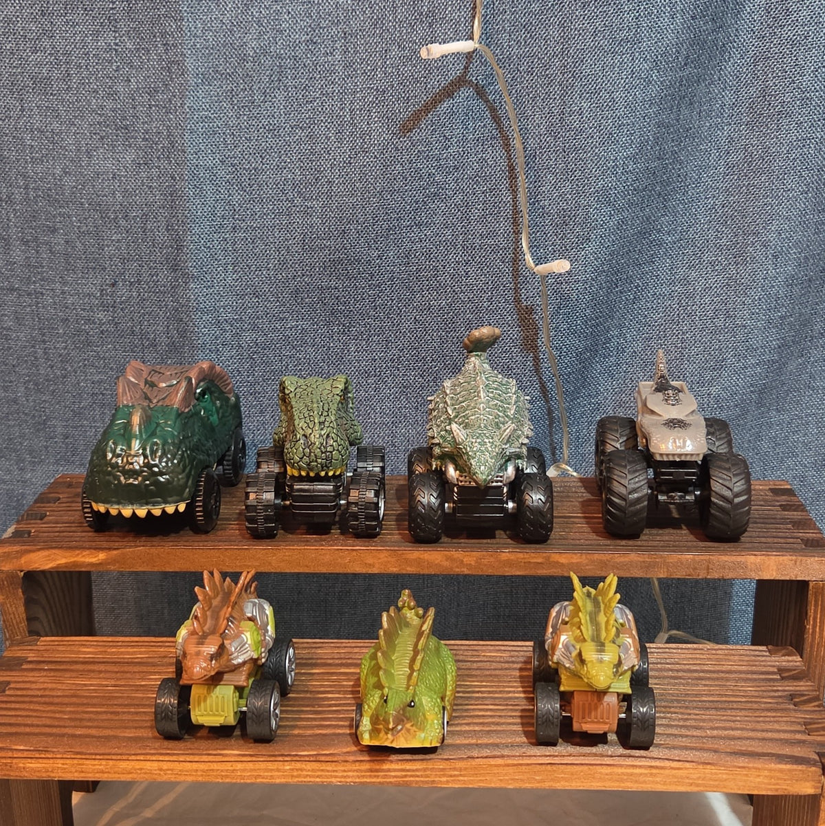 Lot Of 7 Dinosaur Monster Trucks, Vehicles Plastic