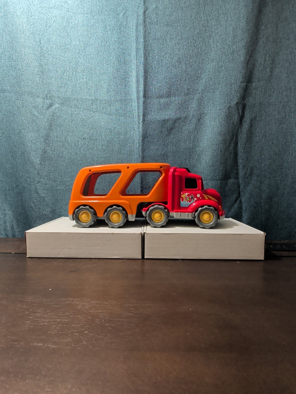 Big Toddler Semi Truck Car Hauler Toy Vehicle Lights & Sounds Transport Trailer