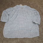 Grand & Greene Blouse Womens XL Speckled Print V-Neck Long Sleeve NWT Shirt