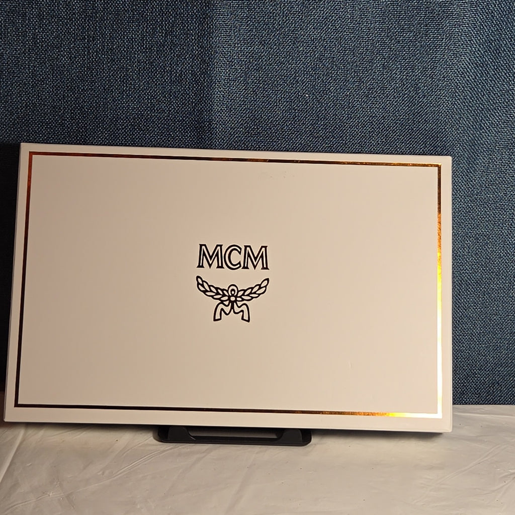 MCM Visetos Envelope Pouch Cognac Monogram Beauty Clutch NIB 200838