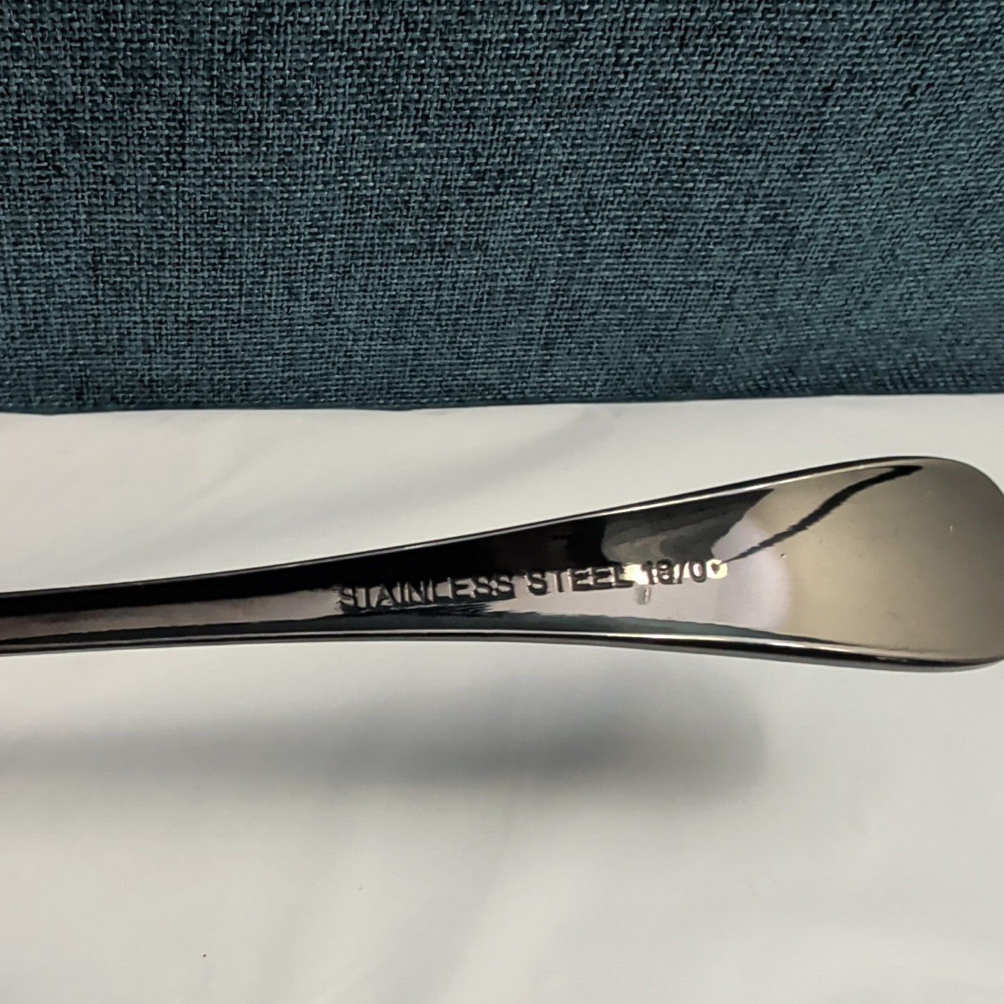 Set of 8 Black Stainless Steel Spoons 18/0 Modern Onyx Flatware Table Spoons Set