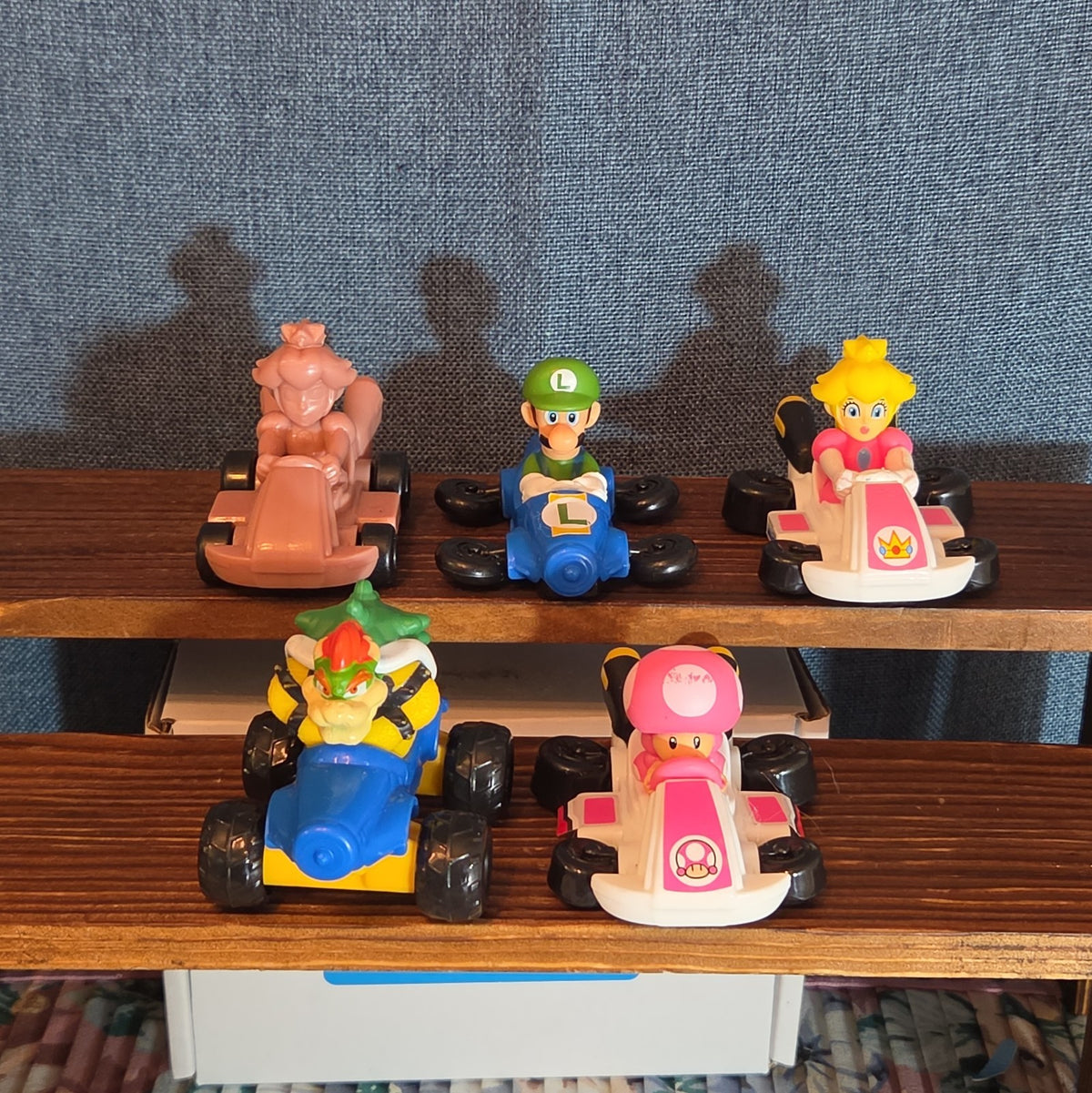 McDonalds Super Mario Kart Happy Meal Toy Lot 5 Luigi Bowser Peach