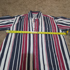 Pine Grove Striped Button Down Shirt Cotton Vintage 90s Retro Men Size M