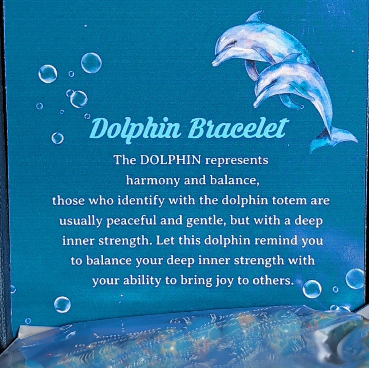 Dolphin Charm Blue Imperial Jasper 8mm Stretch Bracelet Boho NIB