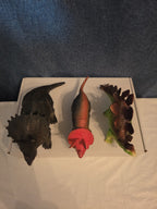 Dinosaur Toy Figures Lot of 3 Triceratops Stegosaurus Vintage Plastic Toy
