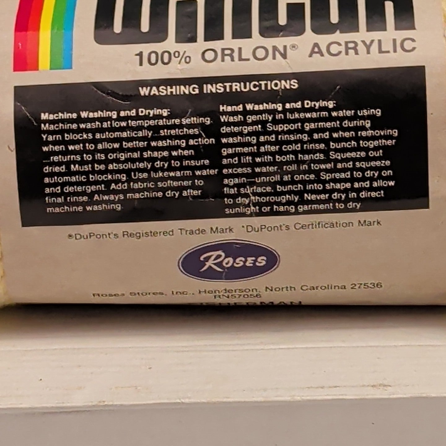 Vintage Wintuk Yarn 100% Orlon Acrylic Fisherman Cream 4-Ply Worsted Weight NOS