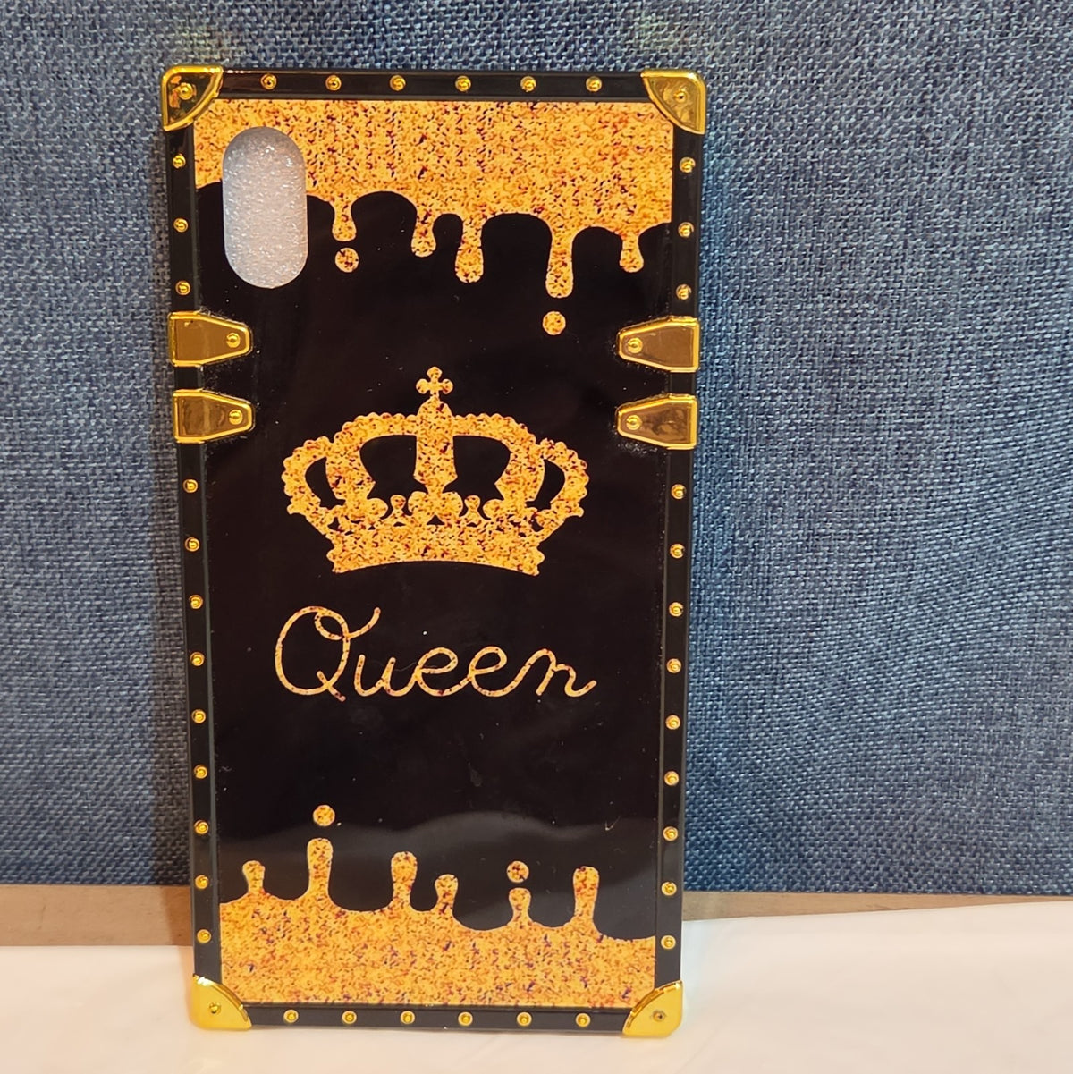 Boutique Samsung Galaxy Queen Crown Gold Square Case Shockproof
