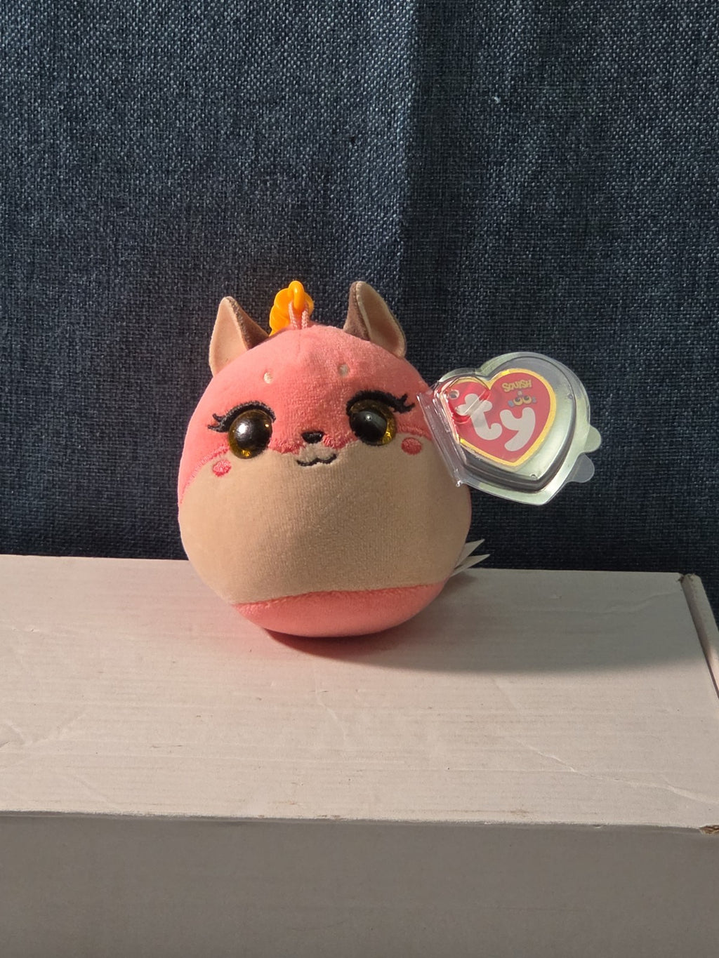 TY Roxie the Fox Squish-A-Boos Mini 3" Clip Plush MWMT with Tag Protector NEW