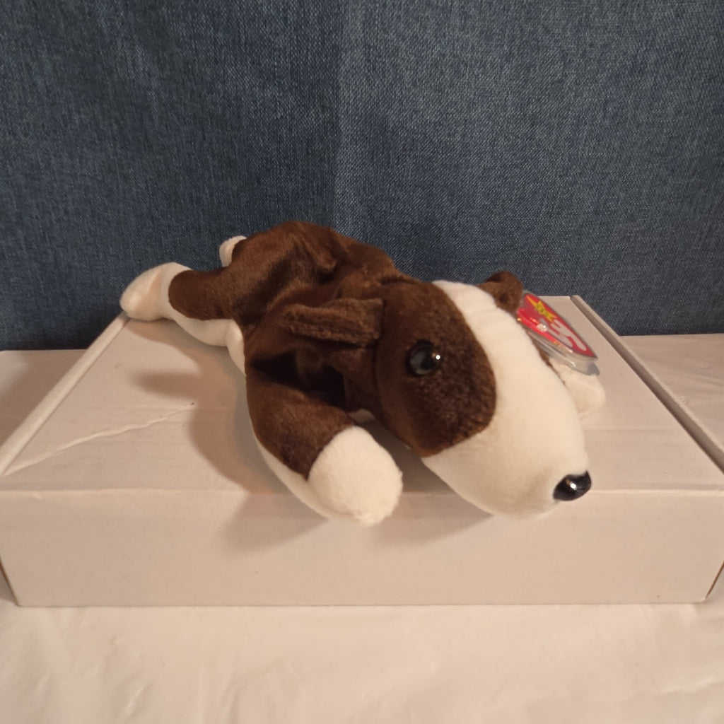 Ty Beanie Baby Bruno Dog Plush Vintage 1997 Bull Terrier Tags Protected