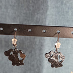 Blue Paw Print Dangle Earrings Cute Pet Lover Enamel Hook Drop Jewelry
