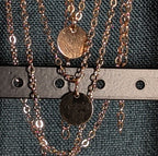 Layered Necklace Gold Tone Medallion Minimalist