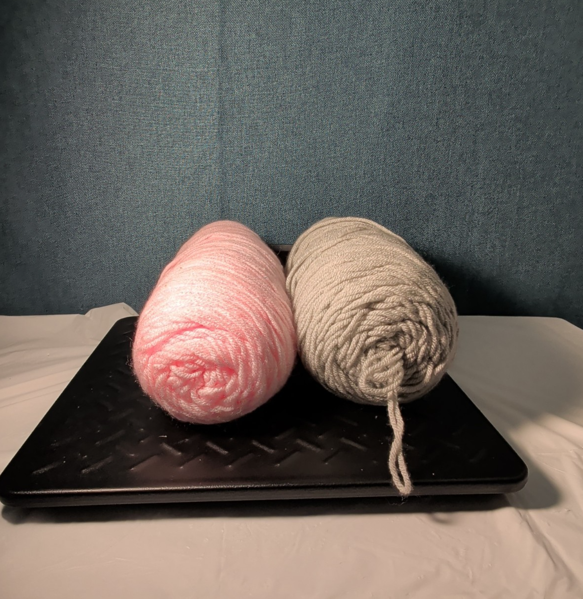 Assorted Yarn 12oz Baby Pink & Light Grey Silver Crochet Knitting Destash