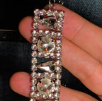 Beautiful Vintage Rhinestone Bracelet 7” w/Safety Chain   403J