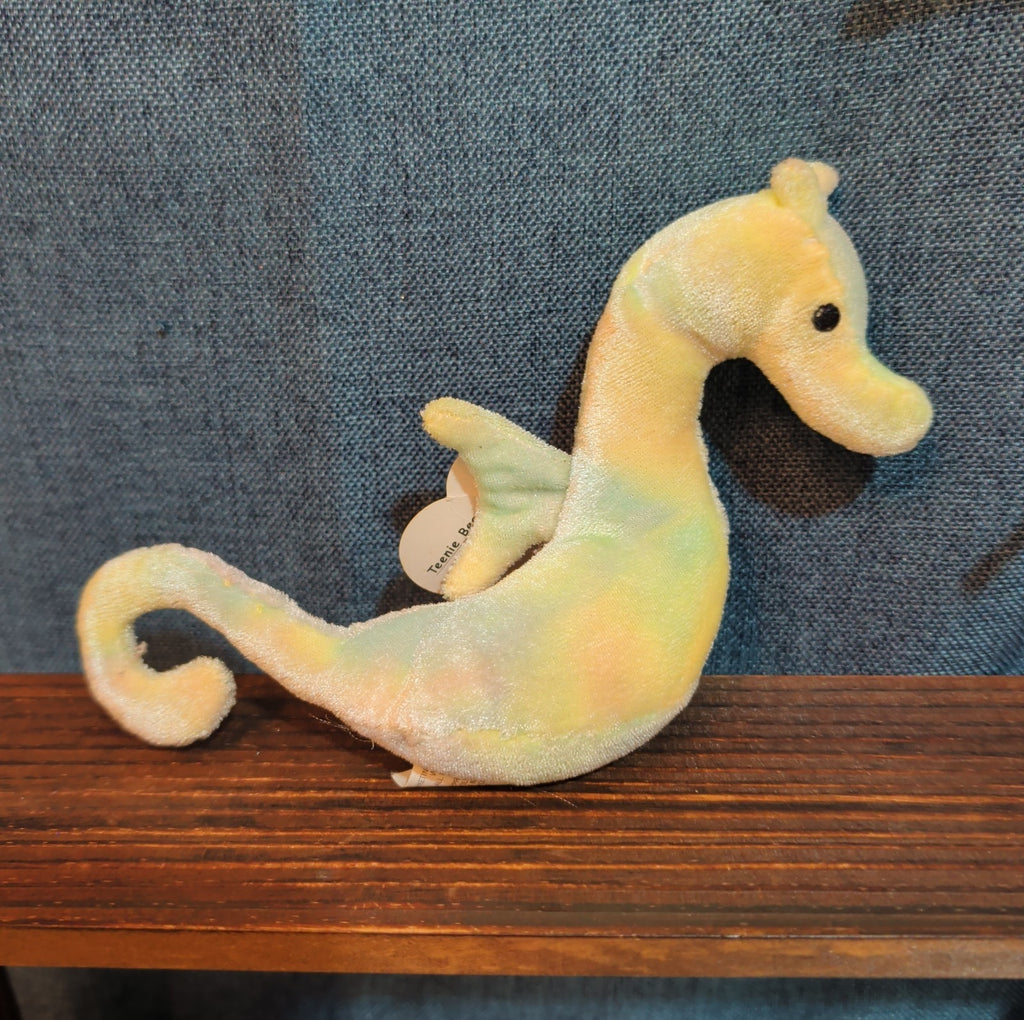 Vintage TY Teenie Beanie Baby, "Neon The Seahorse" With Original Tag EUC 